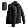 Men Hiking Down Cotton Jacket Hooded Lightweight Parkas Zip Pocket Fashion Outerwear Casual Padded Jacket and Coat Men Winter