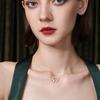 Elegant 14K Gold-Plated Sterling Silver Heart Pendant Necklace with Zircon