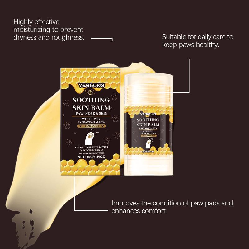 Yegbong Pet Paw Balm Stick Honey Moisturizing Balm For Dogs Cats Hydrates Dry Paws Restores Pad Elasticity