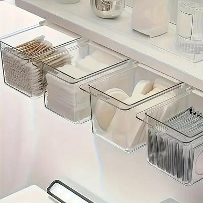 1 STUKS Transparante lade opbergdoos onder spiegelkast Organisator Badkamer Katoenen staaf Make-up Uittrekbare doos