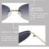 Fashion Vintage Luxury Brand Designer Rimless Oval Sunglasses Women For Men Sun Glasses Punk Popular UV400 Small Shades