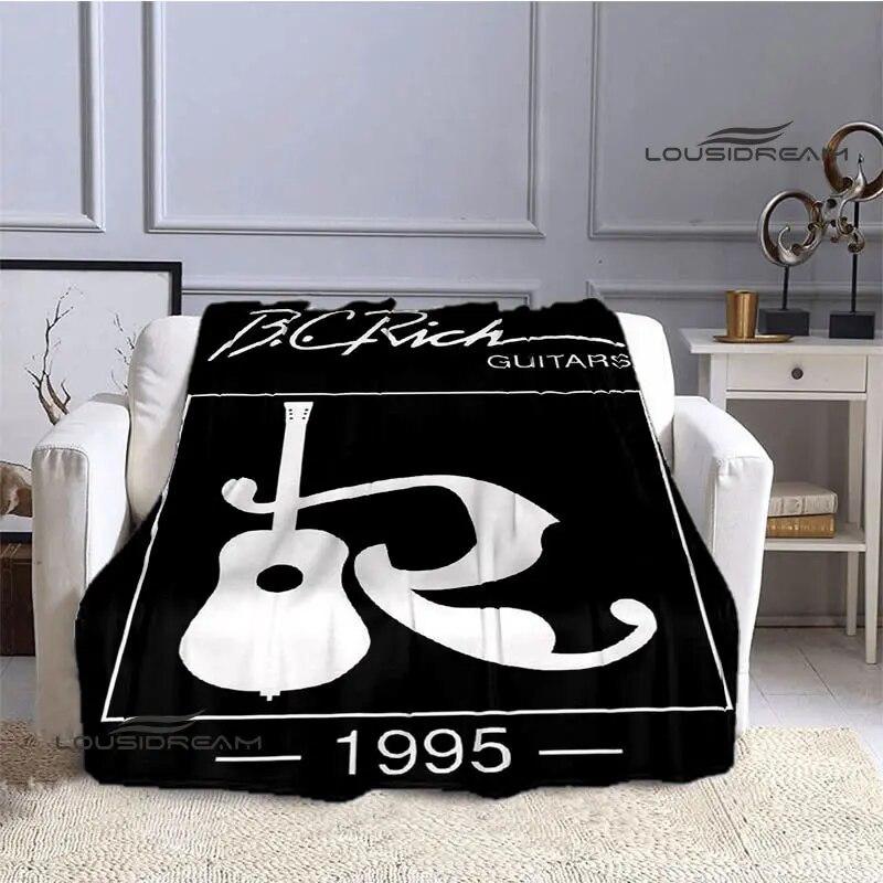 B.C.rich Guitar Logo Printed Blanket Flange Blanket Soft and Comfortable Blanket Warm Blanket Blankets for Beds Birthday Gift