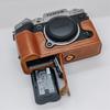Skórzane etui połowiczne na aparat PU do Fujifilm XT5 Fuji X-T5 Pokrywa bazowa Osłona z otworem na baterię