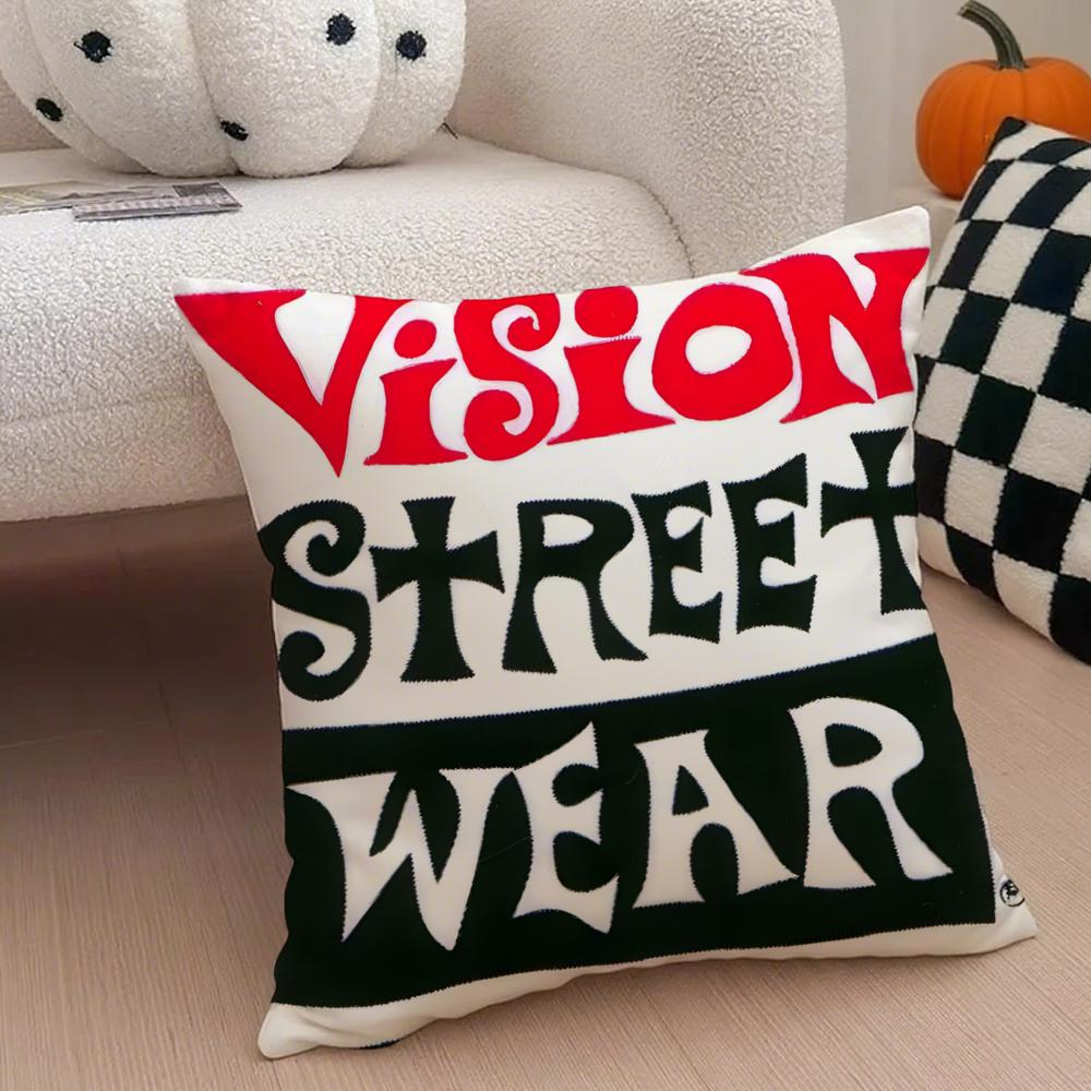 

VVision SStreet WWearS Cushion Cover Throw Pillow Cover Hidden Button Durable Polyester Chair Cushion 30X30cm