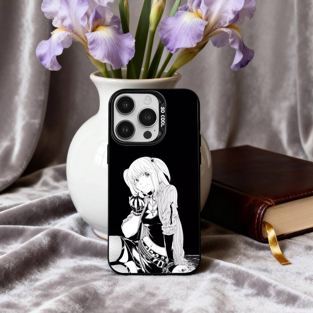 M-Misa D-Death-H N-Note-E Phone Case For iPhone17,16,15,14,13,12,11 Plus,Pro Max Black Candy Silver Plated Cover