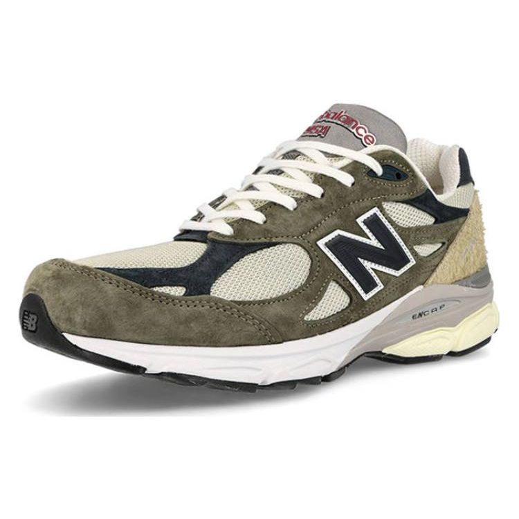 Baskets Unisexe Teddy Santis x New Balance 990v3 Fabriquées aux États-Unis Olive Gris Bleu M990TO3