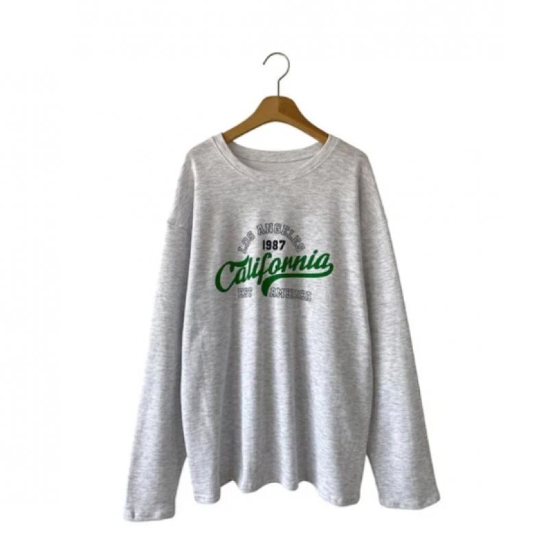 New Arrivals Open Run Women Loose FiT Long Sleeve T shirT Casual leTTering