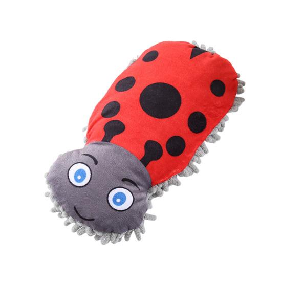Mop Insect Squeaky Plush Dog Toy Ladybug Caterpillar Shape Stuffed Crinkle Puppy Chew Toy for Small Dogs