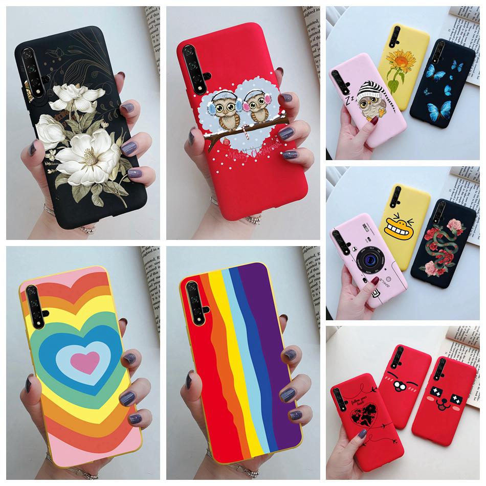 For Honor 20 Case Cartoons Love Heart TPU Funda For Huawei Honor 20 Pro Lite YAL-L21 YAL-L41 20S MAR-LX1H Back Cover Phone Case