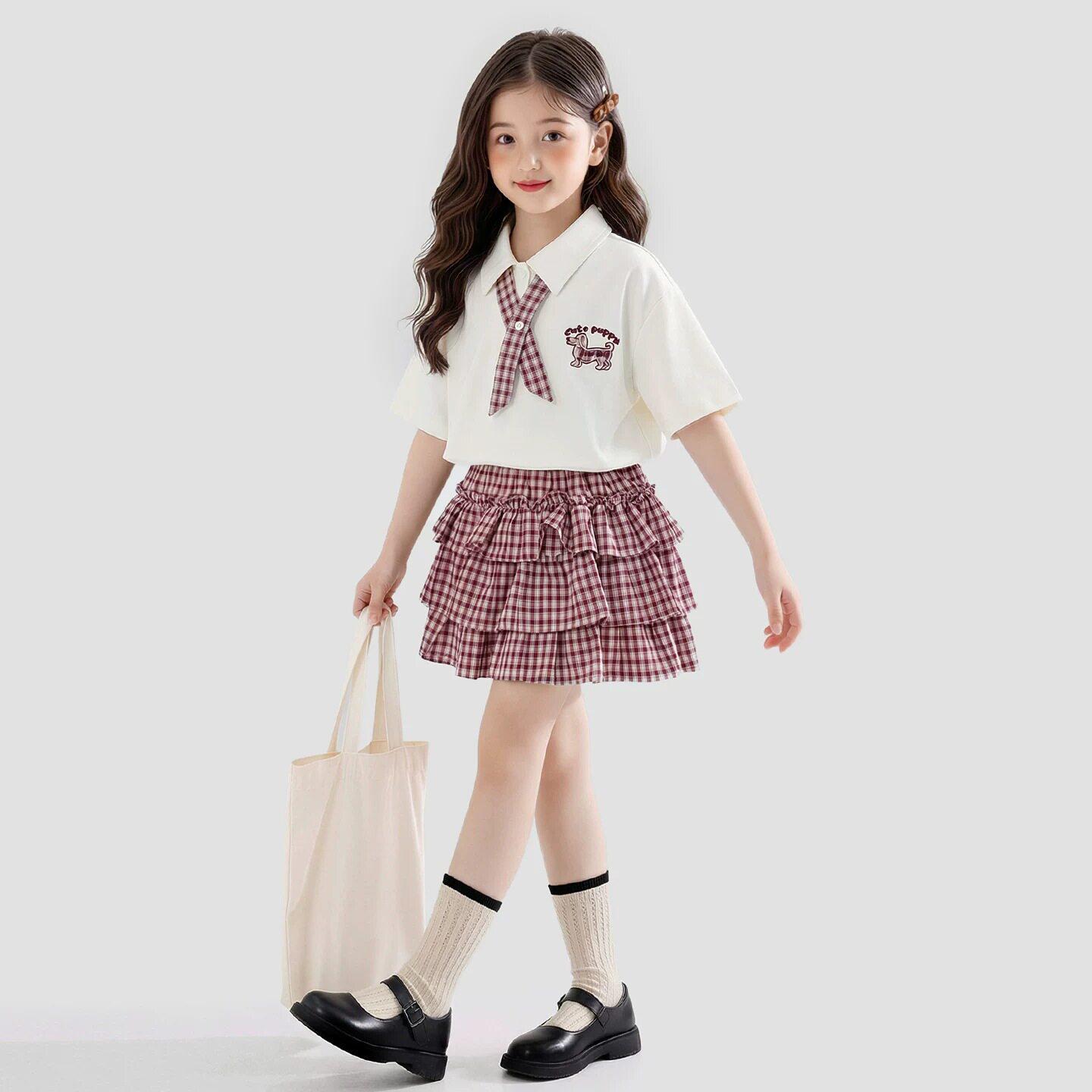 Girls JK Style Summer Layered Skirt – Korean Academy Fashion 170cm