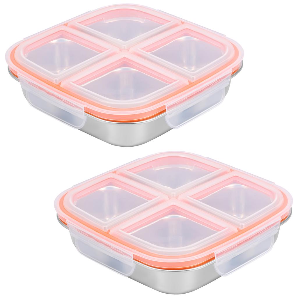Bento Boxes 304 Stainless Steel Fresh-keeping Box Sealed Leak Proof Lunch Box with Lid Food Container Refrigerated Storage Boxes