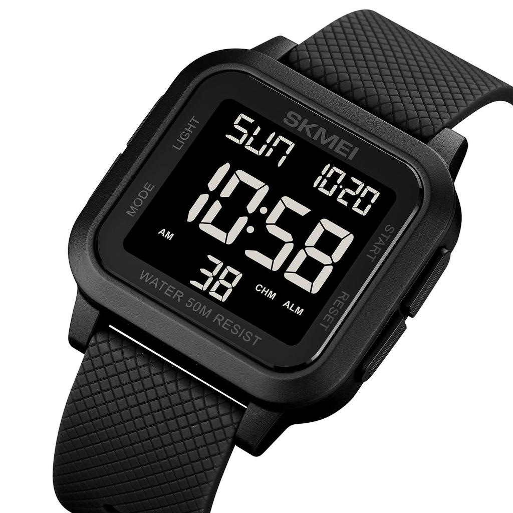 Datirzyx digital watch for uppercase waterproof arm sports double time with alarm Japanese manual included Easy-to-read men, display, watch, men's