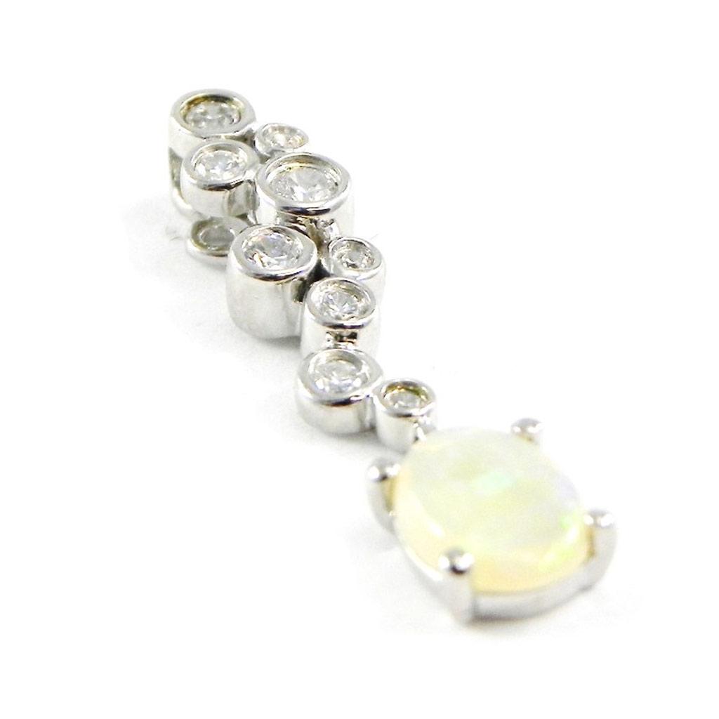 Les Trésors De Lily [F6063] - Pandantiv din argint „Zeița Opalului” argintiu-alb (placat cu rodiu) - 27x6 mm