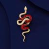 Crystal Snake Brooch Medusa Badge Pin Nonfade Charm Suit Pin For Everyday Use And Festival Formal Event Women Men Unisex