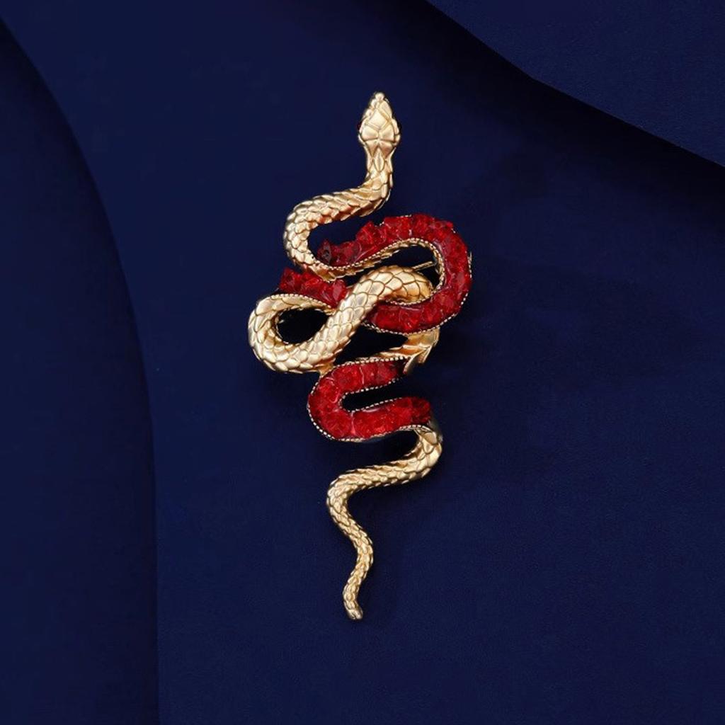 Crystal Snake Brooch Medusa Badge Pin Nonfade Charm Suit Pin For Everyday Use And Festival Formal Event Women Men Unisex