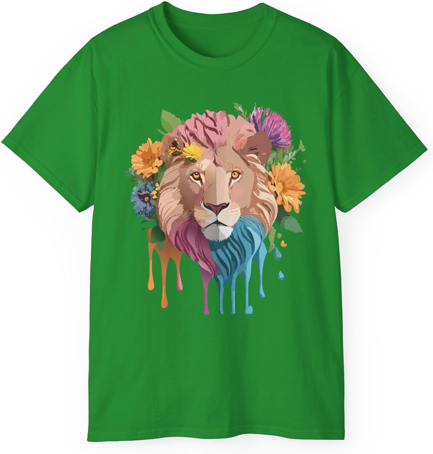 

Lion Graphic Design Tee, Lion Shirt, Floral Vintage Tees, Art Design T-Shirt, Animal Graphic Tee, Animal Shirts 5 5XL різнокольоровий