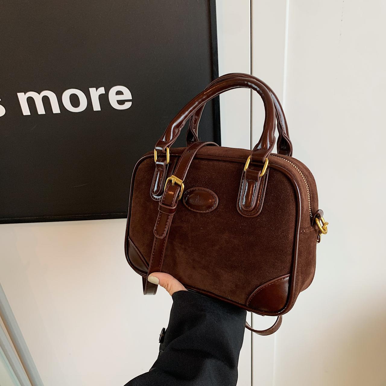 

Сумка для боулинга в стиле ретро, матовая, женская, новый осенний стиль, простая повседневная сумка через плечо, высококачественная сумка через плечо