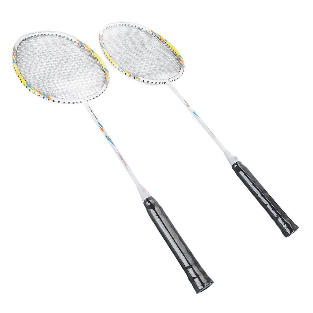 1 Pair Badminton Rackets Set High Tension String Aluminum Alloy Shaft Lightweight Badminton Racket W