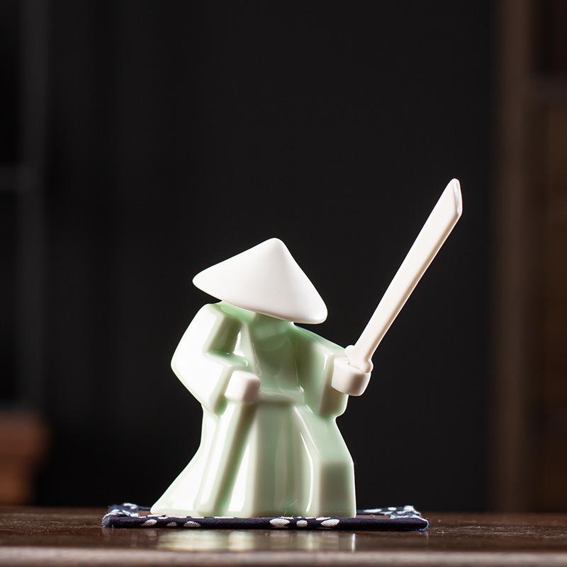 Samurai Knight Ceramic Incense Holder and Burner Ornament