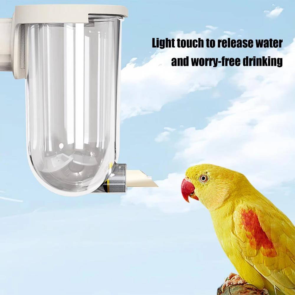 Wall Mounted Bird Cage Water Feeder Pin-Touch Bird Drinker Parrot Water Dispenser Chicken