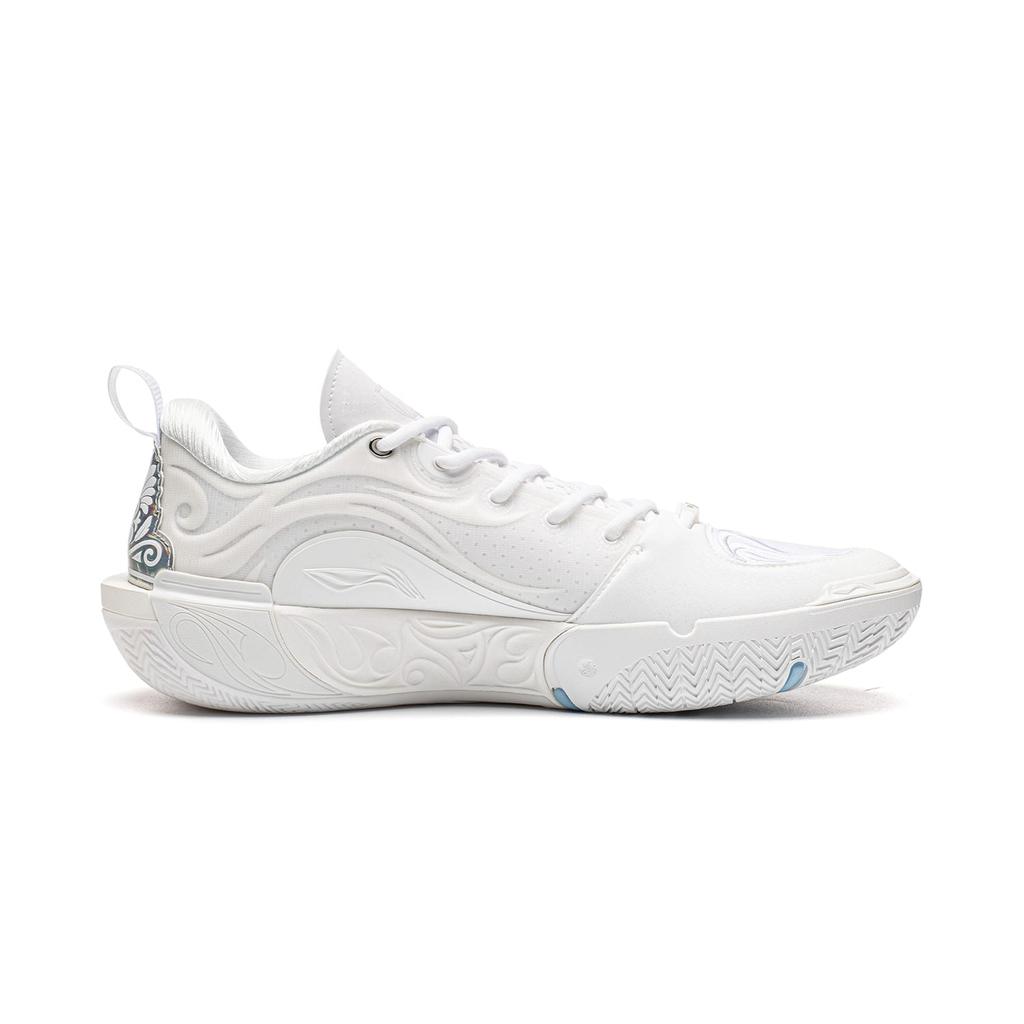 Li Ning WOW12 Dämpfung Rückprall Grip Niedriger Schaft Basketballschuhe Unisex Weiß Blau ABAV085-28