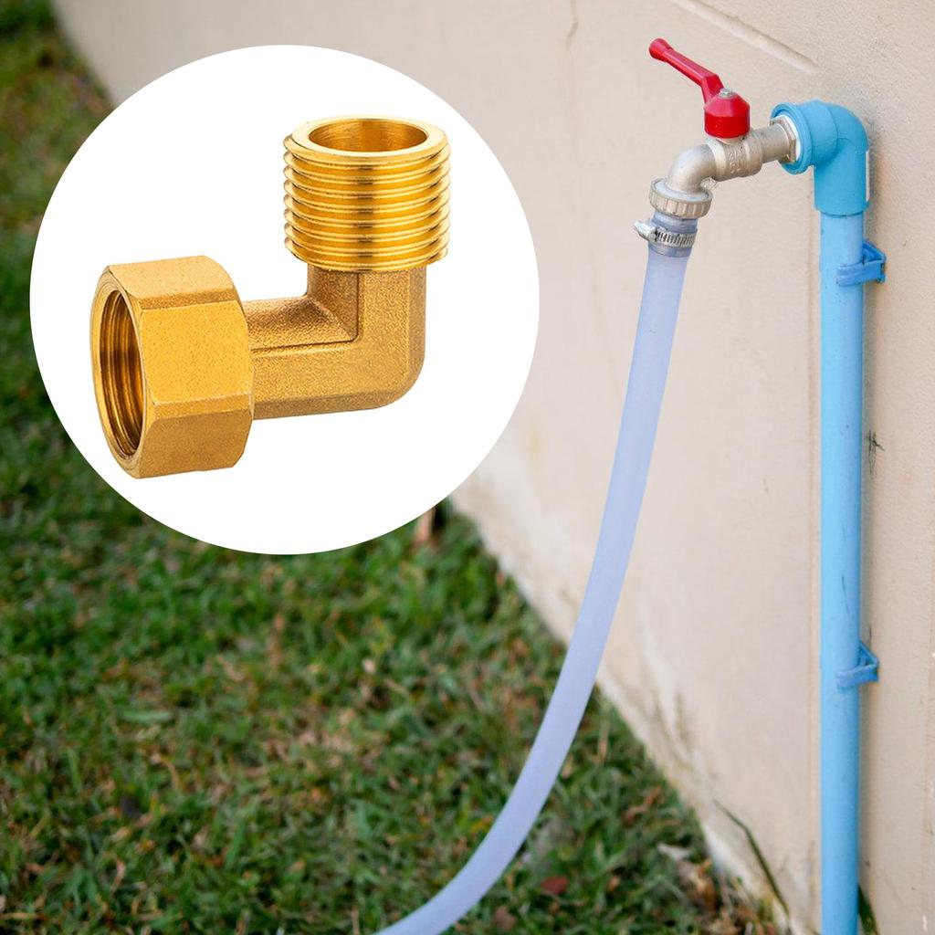 Pack Of 3 Sturdy Brass Materials 90 Degree Point Fitting 1/2Inch Male To Female Thread For Water Installations