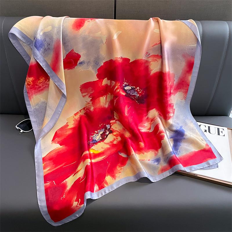 Luxury Brand Large Silk Scarf Women Fashion Print Shawls And Wrap Bufanda Foulard Female Beach Scarves Thin Soft Stoles Bandana
