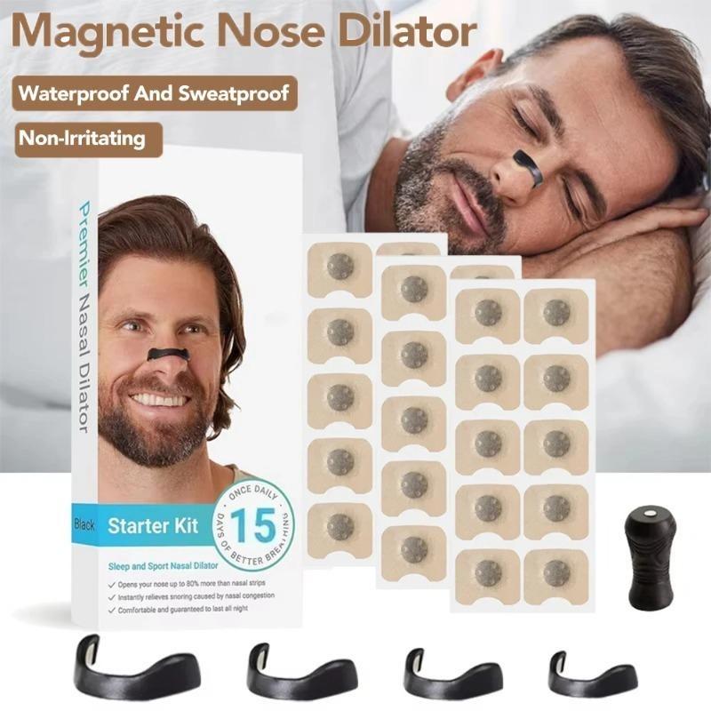 Magnetic Anti Snoring Sleep Mouth Tape Nasal Breathing Dilators Starter Kit Nose Improve Sleep Quality Snoring Solution for Men