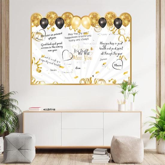 Happy Retirement Party Decorations Card Letter Guest Print Happy Retired Glitter Book Exquisite Design