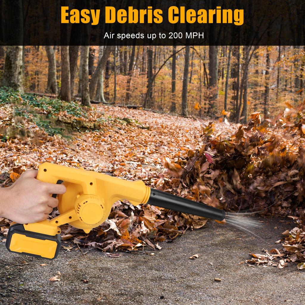 2 In 1 Cordless Electric Air Blower Vacuum Cleannig Blower Blowing Suction Leaf Dust Collector For With 2 Batteries & 1 Charger