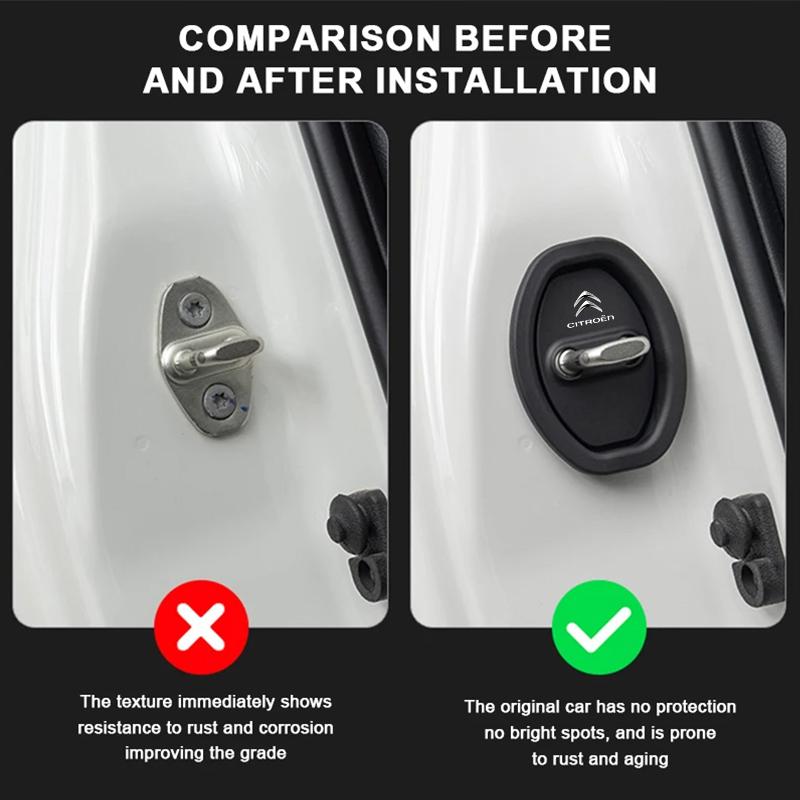 2/4PCS Silicone Car Badge Door Lock Cover Sticker For Citroen C4 C1 C5 C3 C6 C5 C8 DS C-ELYSEE VTS C4l Xantia DS3 Accessories