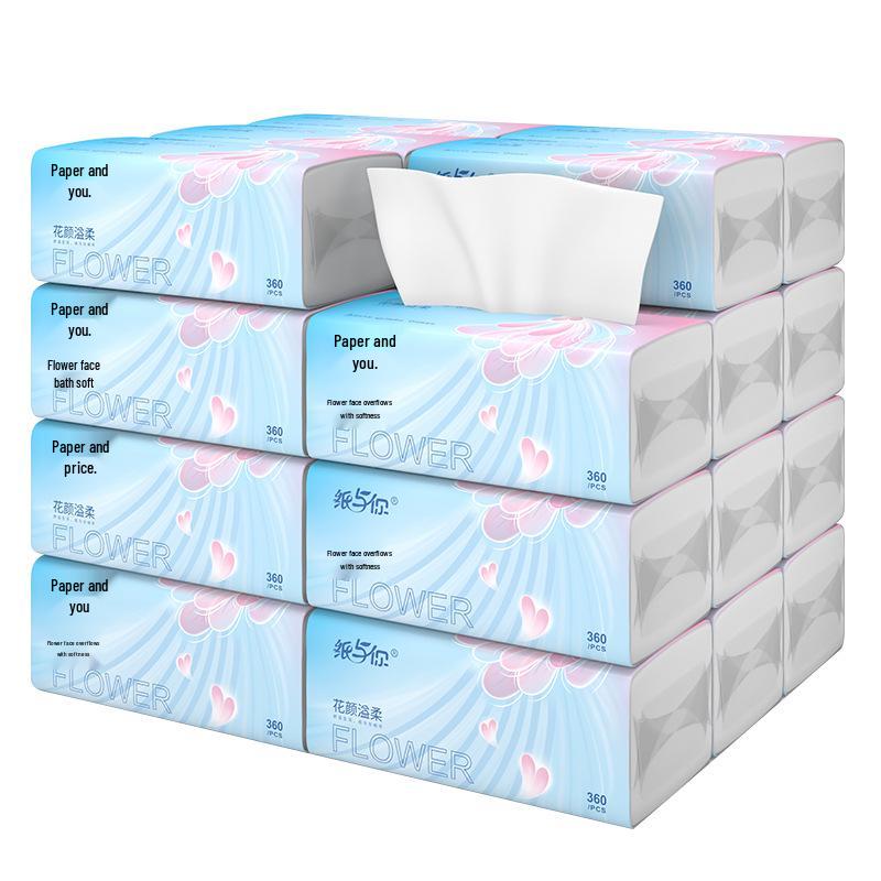 Paper & You Family Pack: 5 Packs of 360-Sheet Pull-out Facial Napkins & Original Wood Toilet Paper