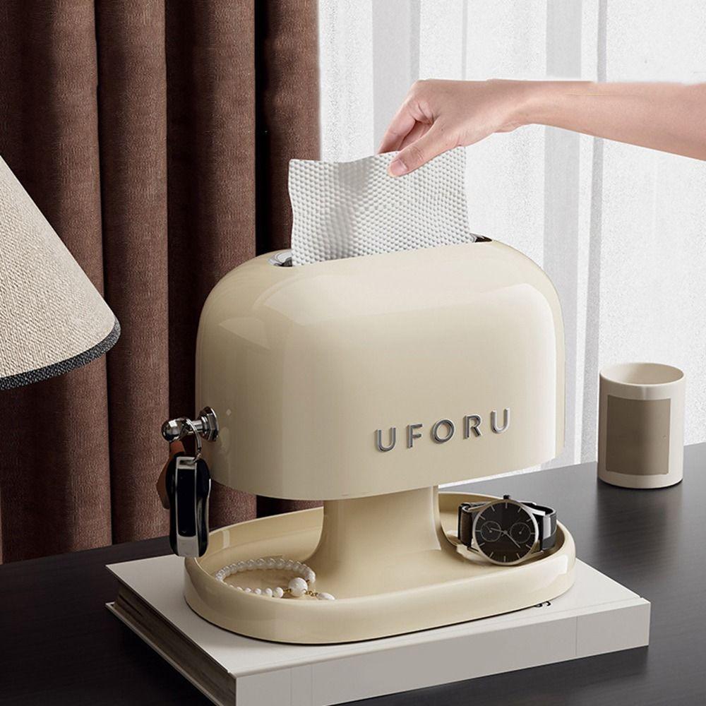 Double-Layer Tissue Storage Box Spring Support Napkin Holders Stylish Tissue Dispenser  for Home