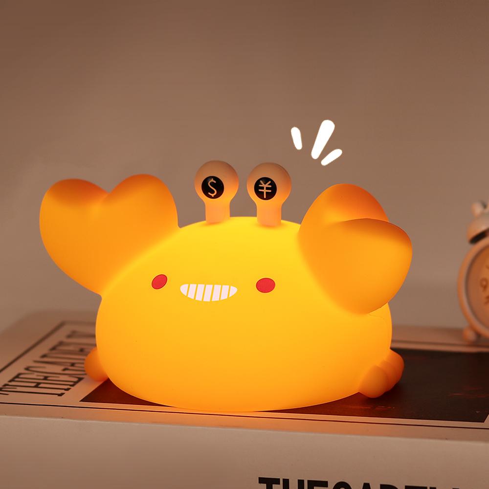 Cute Capybara Night Light Novelty 2 Levels Dimmable Nursery Snail Nightlight Rechargeable Touch Lamp for Kids Room Decor