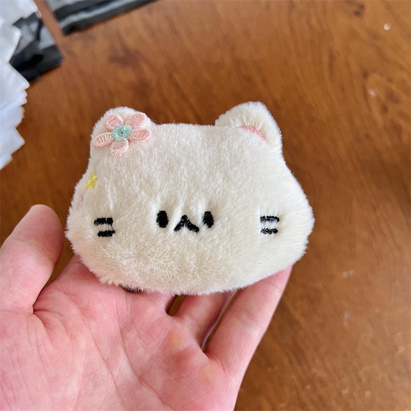 Cartoon Animal Head Kitten Plush Doll Brooch - DIY Clothing and Packaging Decoration