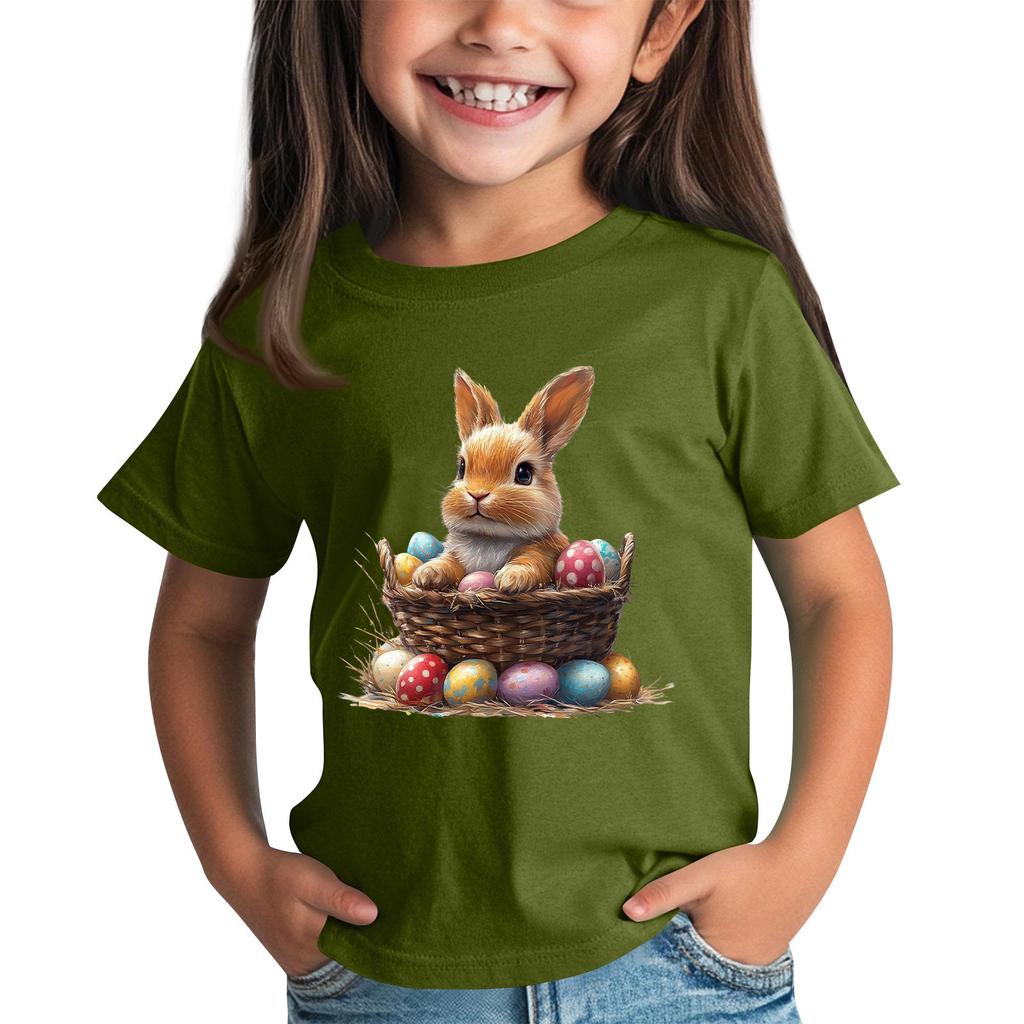 Barn Kortärmad Hals T-shirt Djurmönster Vardaglig Topp