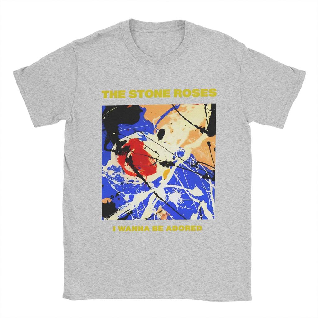 The Stone Roses Band Herren T-Shirt Vintage T-Shirt Kurzarm Rundhals T-Shirts Baumwolle Originalkleidung