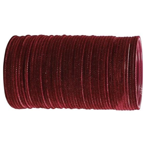 @Metal Velvet Bangle Color Maroon for Women Pack of 48 Bangles UKS3 50%off