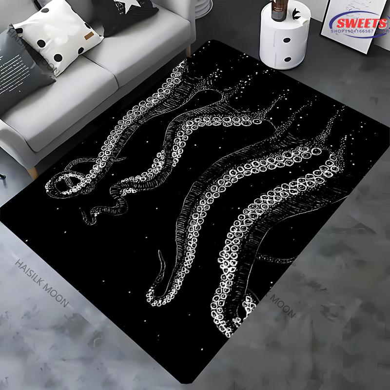 Octopus Theme Printed Rug for Living Room Large Area Decorate Carpet Non-slip Sofa Mat Modern Home Fashion Floor Mats