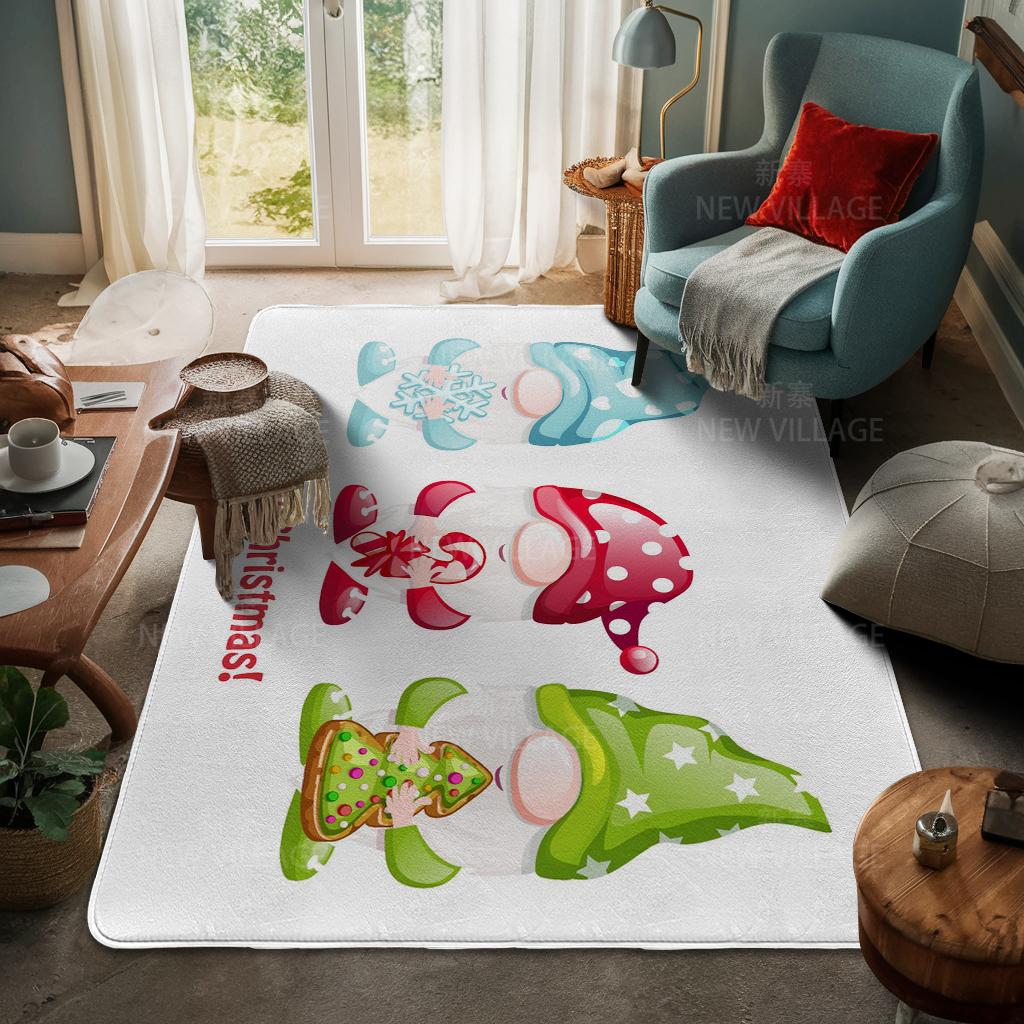 House Entrance Carpet Home Door Mat Living Room Bath Foot Bathroom Non-slip Water Absorption Rugs Bath Merry Christmas Winter