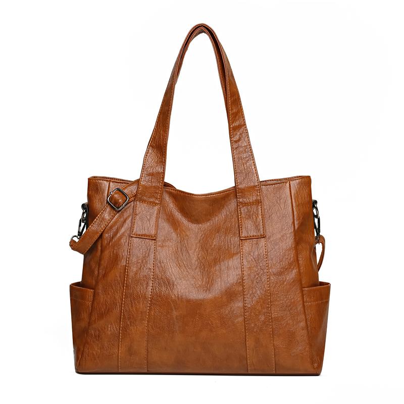 Damska torba wieloczęściowa o dużej pojemności na ramię, miękka skórzana torebka