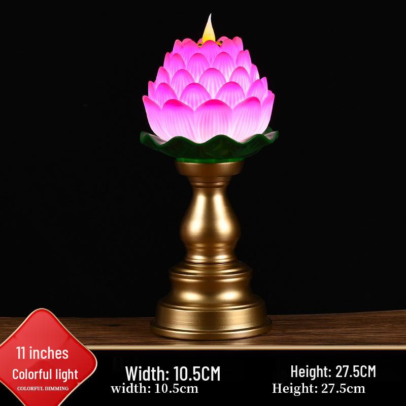 LED Lotus Flame Lamp: Floating Candle Holder with Plug-in/Battery Options, Ideal for Home or Buddha Offerings