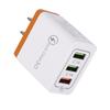 QC3.0 3-Port USB Fast Charger with EU/US Plug for Smartphones