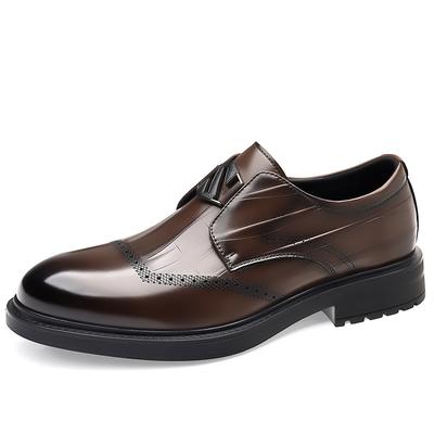 Fashion British Style Casual Groom Wedding Shoes for Men Autumn Winter Fashion New Designer Platform Cow Leather Dress Shoes Man