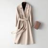 Handcrafted Long Woolen Coat for Women - Elegant Pure Color Overcoat