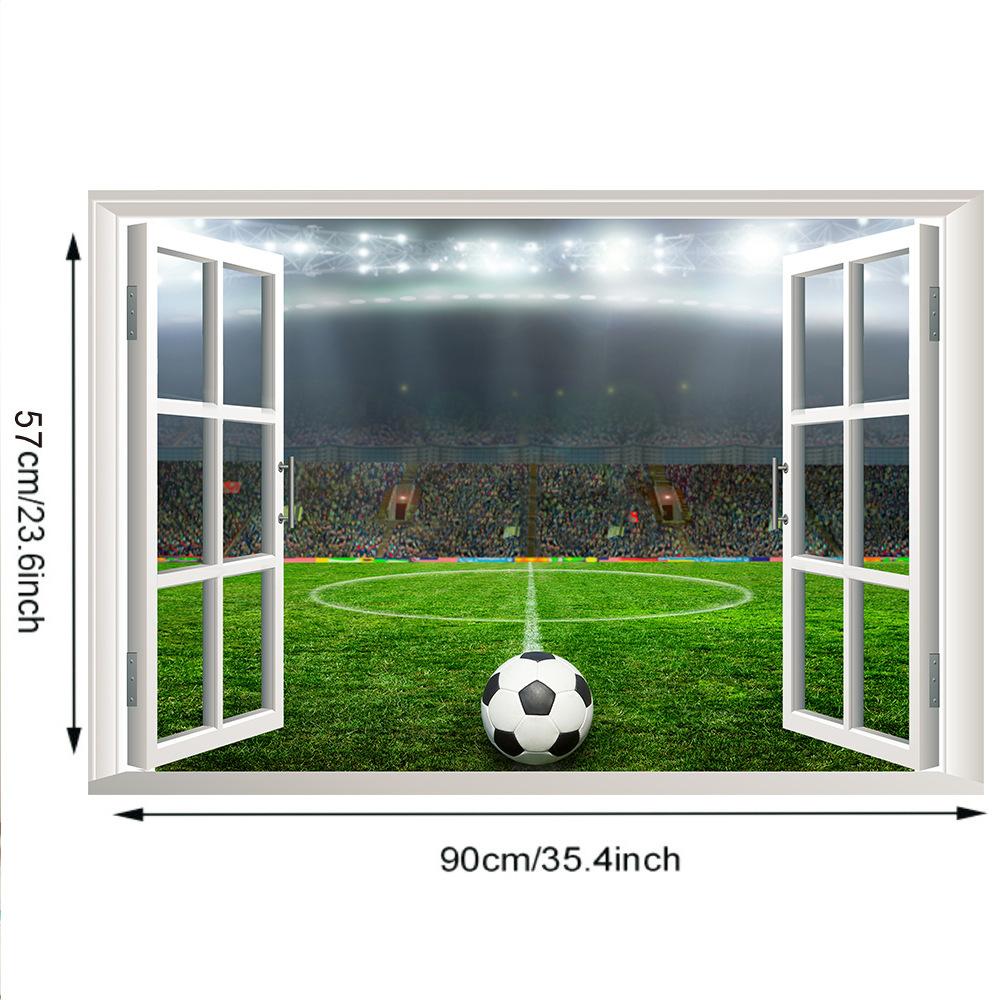 

3D поддельные окна футбольное поле стены наклейки гостиная спальня украшения стены наклейки 57*90cm