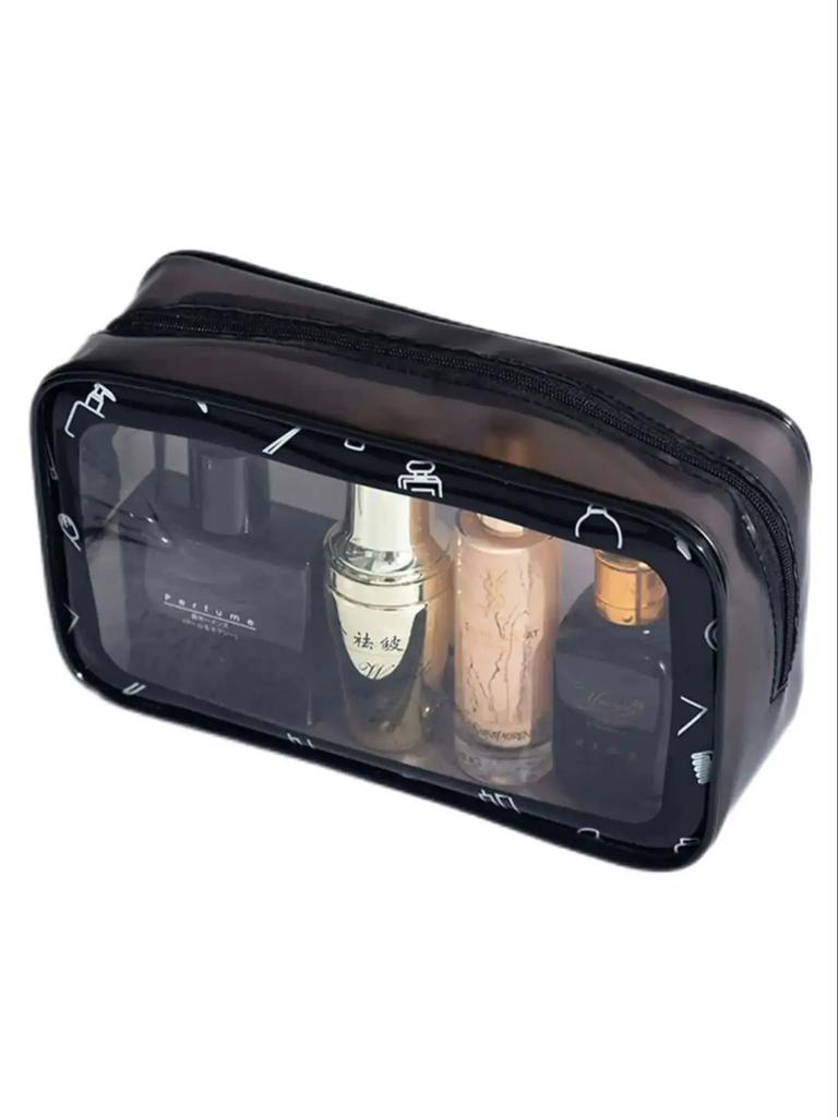 A pvc transparent makeup bag Waterproof zipper bag New cosmetics storage bag Travel large capacity toiletry bag