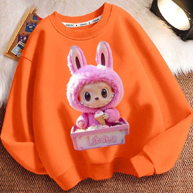 Round-neck Hoodies for Children, Long-sleeved Loose Hoodies for Boys and Girls in Spring and Autumn