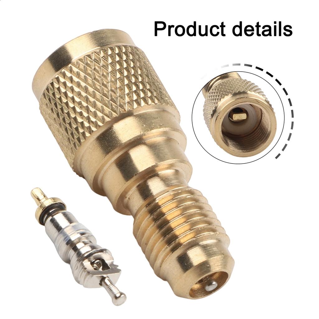 R410a for Mini Split AC HVAC Charging Vacuum Adapter 5/16 to 1/4IN w/Valve Core