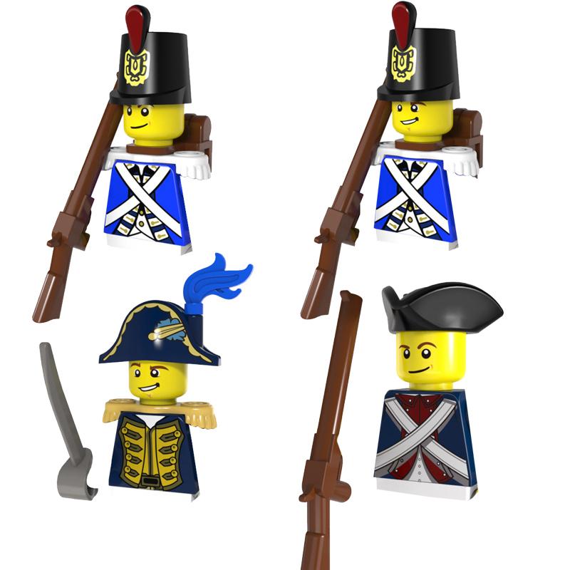 Medieval Soldier Knight Figure MOC Building Block Green Dragon Castle Infantry Orcs Pirate Roman Cavalry Weapons Toys Gifts D122